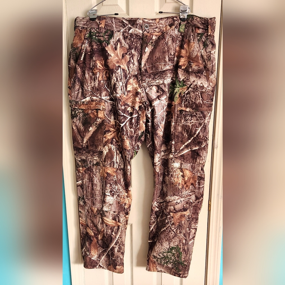 Realtree Edge Dark Earth Scent Factor Camo Lined Pants Size XL 100% Polyester